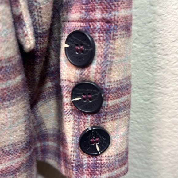 Avec Les Filles Plaid Pattern Boyfriend Long Blazer Coat Academia Preppy Size S - Picture 5 of 6